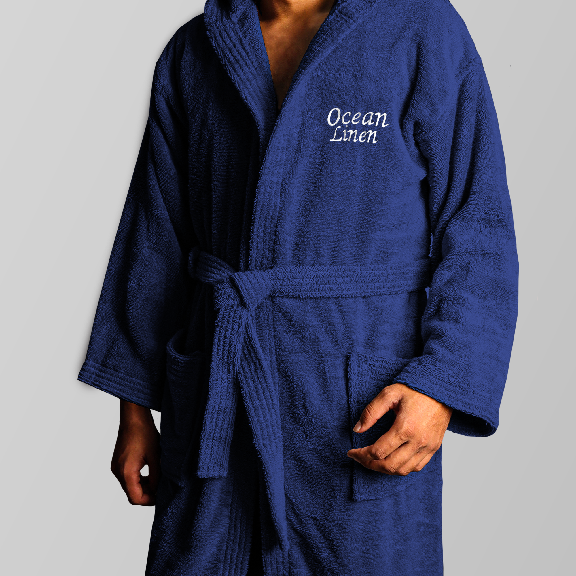 Navy Blue Bathrobe